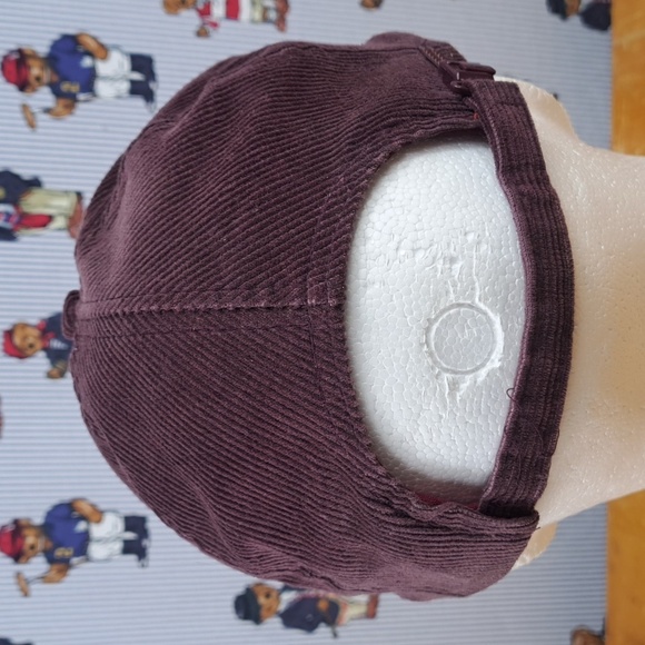 Vintage 80s Virginia Coal corduroy rope brim patched zip tab wine red hat - Picture 3 of 8